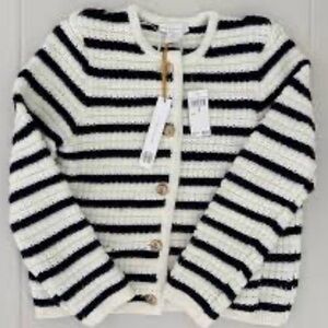 Nwt medium  House of Harlow Navy White Sweater Jacket Size Medium